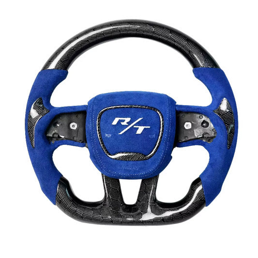 Dodge Charger/Challenger R/T Style Honeycomb Carbon Fiber steering wheel with alcantara leather