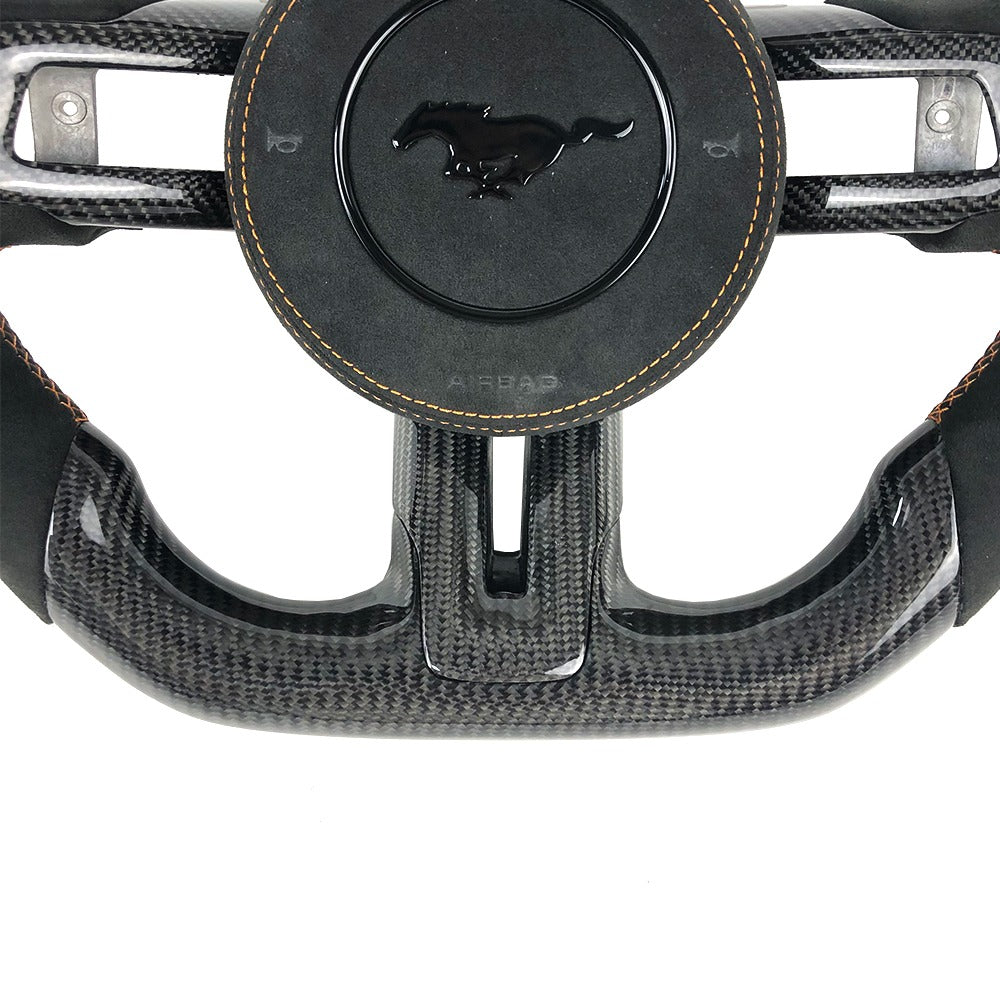 Ford Mustang alcantara Carbon fiber steering wheel w/ Paddle shifters
