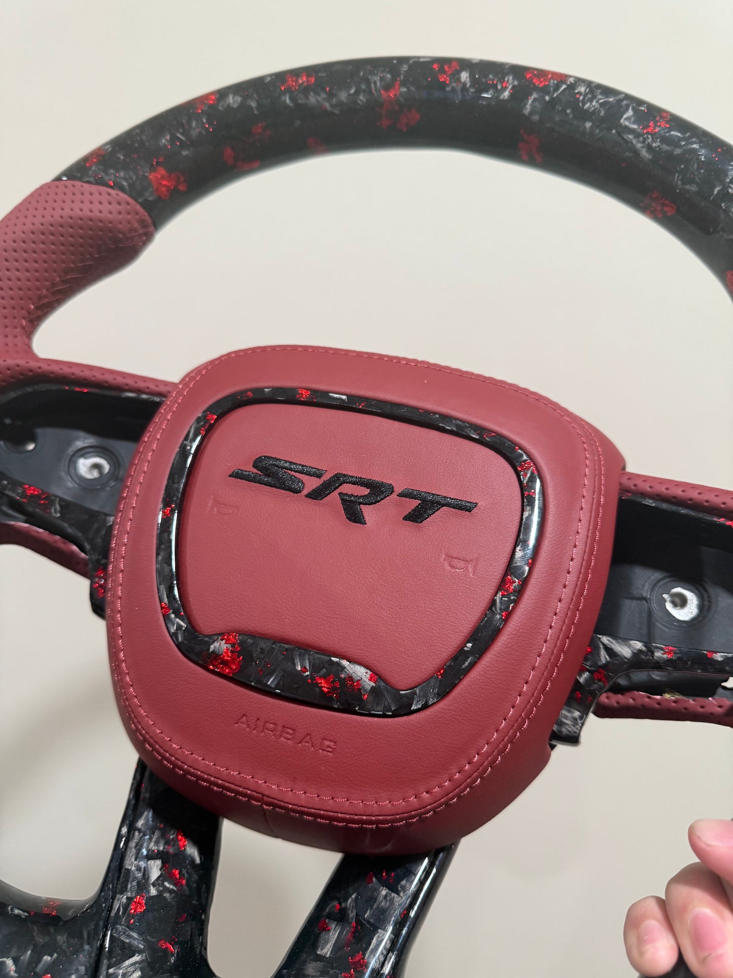 Dodge Charger/Challenger Forged Carbon fiber w/ Red flakes steering wheel