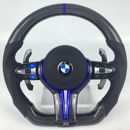 BMW F Series Carbon fiber steering wheel w/ Blue details