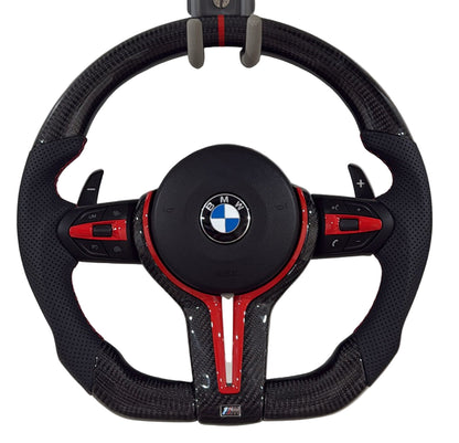 F series carbon fiber steering wheel (red style) w/ buttons and paddle shifters