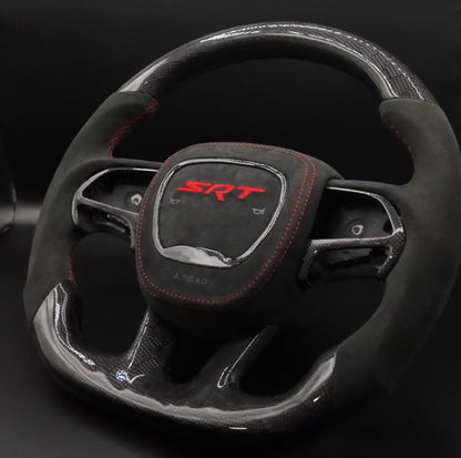 Dodge Charger/Challenger honeycomb carbon fiber steering wheel w/alcantara leather