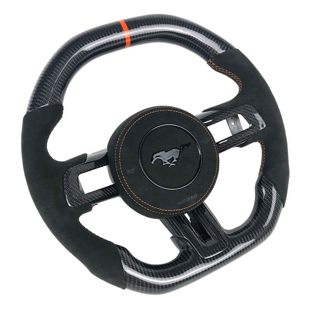 Ford Mustang alcantara Carbon fiber steering wheel w/ Paddle shifters