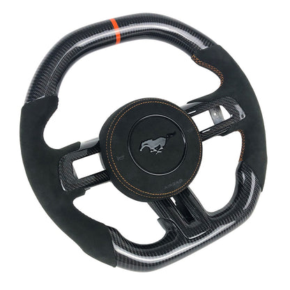 Ford Mustang alcantara Carbon fiber steering wheel w/ Paddle shifters
