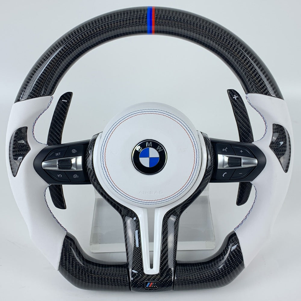F series Carbon fiber w/ White Alcantara leather steering wheel
