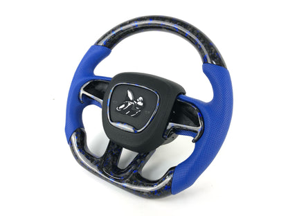 Scat pack Forged carbon fiber steering wheel w/ blue flakes