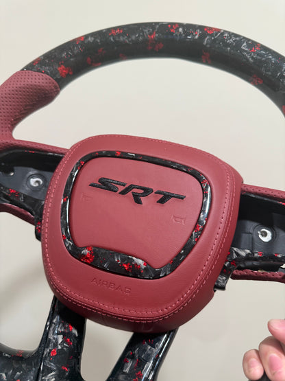 Dodge Charger/Challenger Forged Carbon fiber w/ Red flakes steering wheel
