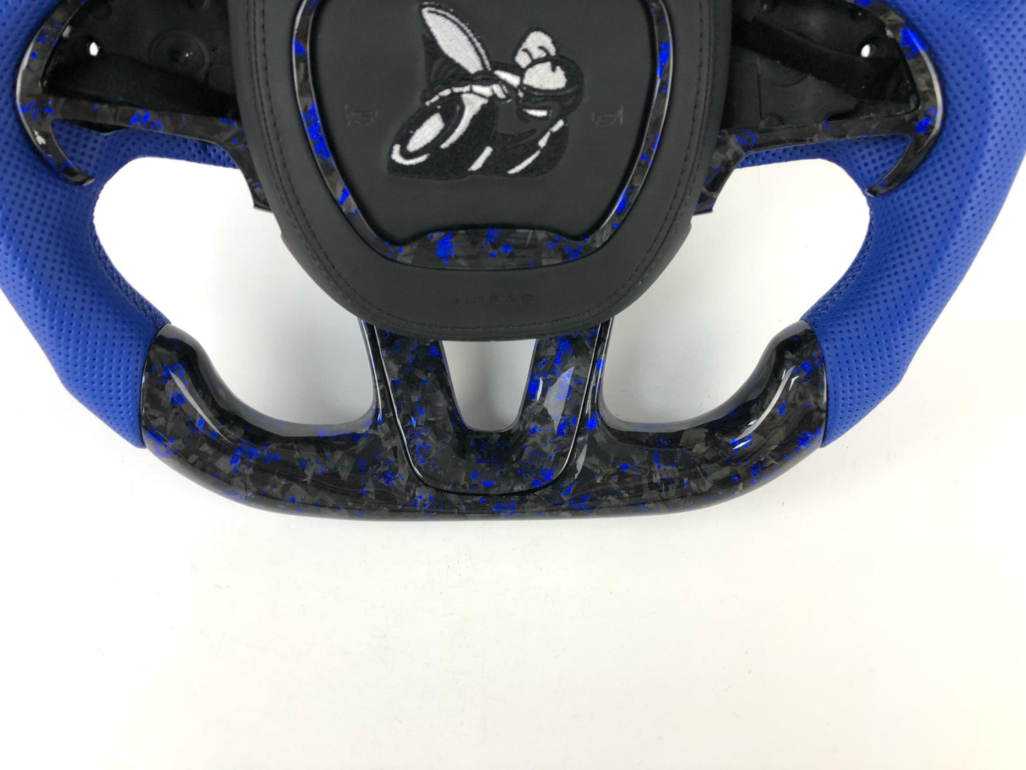 Scat pack Forged carbon fiber steering wheel w/ blue flakes
