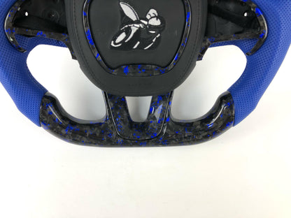 Scat pack Forged carbon fiber steering wheel w/ blue flakes