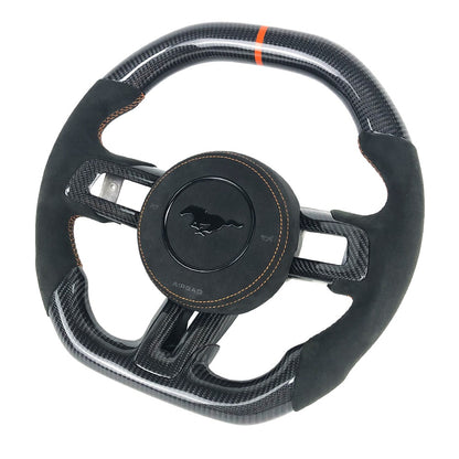 Ford Mustang alcantara Carbon fiber steering wheel w/ Paddle shifters