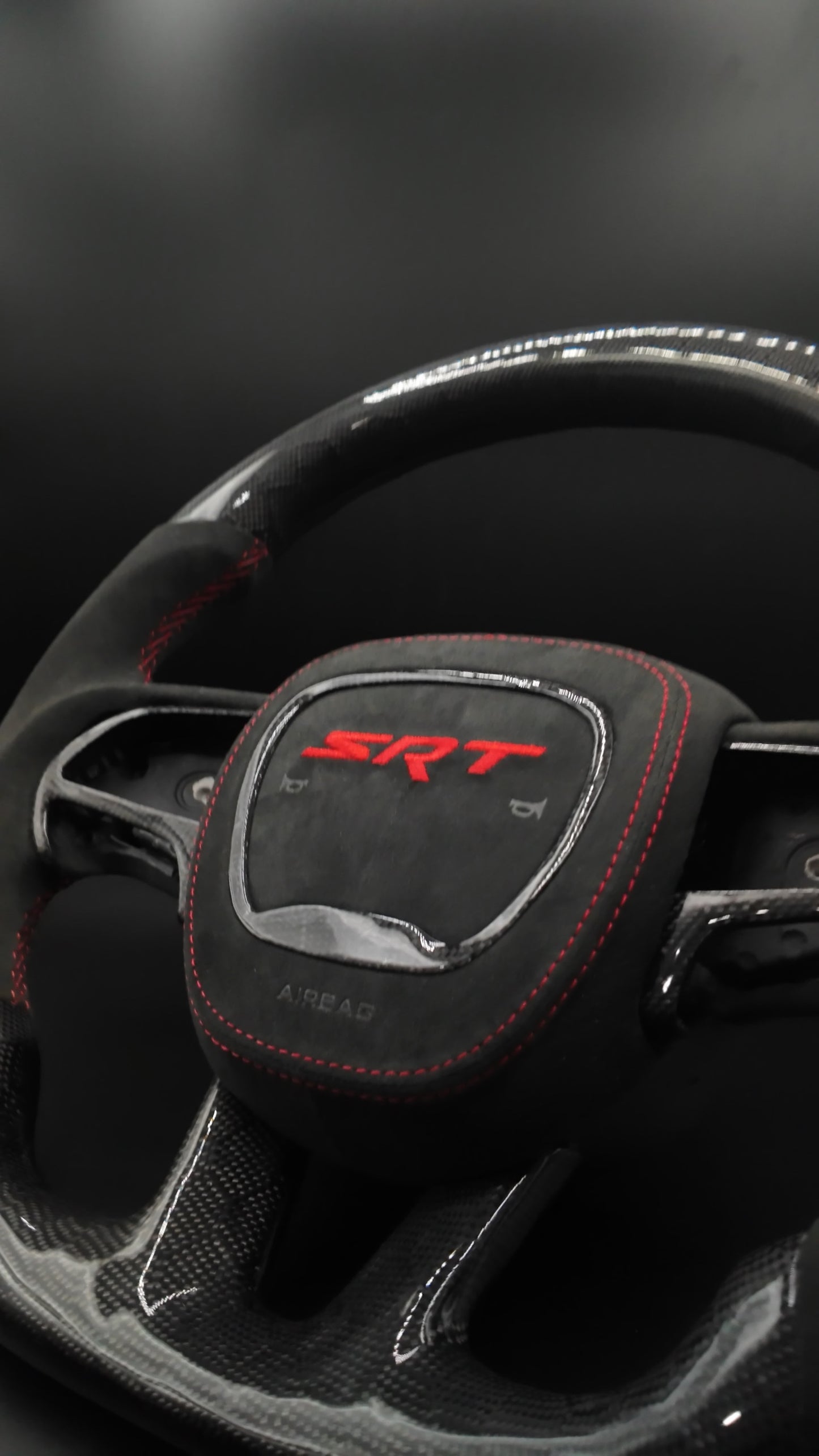 Dodge Charger/Challenger honeycomb carbon fiber steering wheel w/alcantara leather