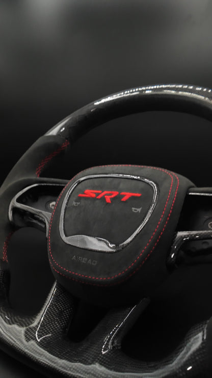 Dodge Charger/Challenger honeycomb carbon fiber steering wheel w/alcantara leather