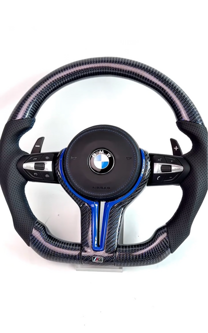 BMW M blue style Carbon fiber steering wheel