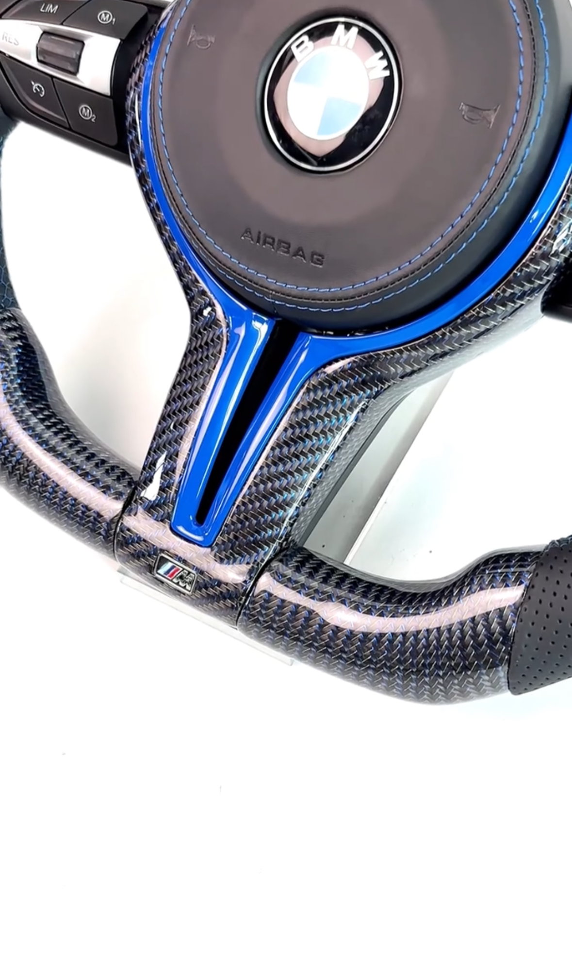 BMW M blue style Carbon fiber steering wheel