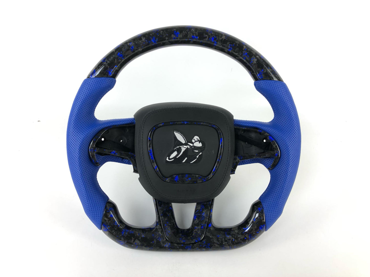 Scat pack Forged carbon fiber steering wheel w/ blue flakes