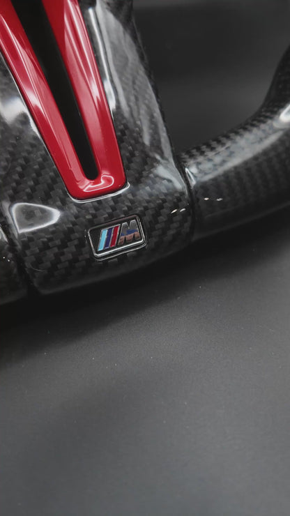 F series carbon fiber steering wheel (red style) w/ buttons and paddle shifters